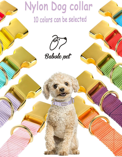 Load image into Gallery viewer, Babole Nylon Dog Collars Lavender for Small Puppy Dog,13 Colors,Adjustable Soft Comfortable Pet Collars with Safety Metal Buckle for Medium Large Boy&amp;Girl&amp;Female Dog(S)
