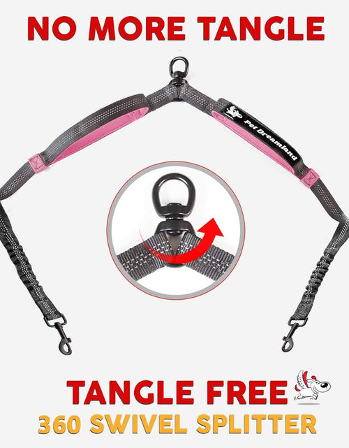 Load image into Gallery viewer, Exquisite Hands Free Double Dog Leash for Small Dogs | Dual Dog Leash | Two Dog Leash No Tangle | Multiple Dog Leash for 2 Dogs | Double Leash | Leash Splitter | Double Clip Leash Coupler
