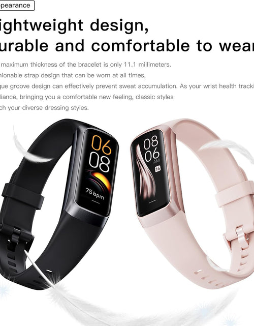 Load image into Gallery viewer, Keep Health Fitness Trackers for Women Men Amoled Step Counter Slim Thin 25 Sports Modes with Heart Rate Blood Pressure Monitor Alarm Stopwatch Timer Calories Burned IP68 Step Tracker Watch
