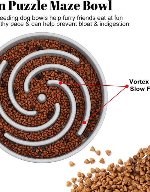 Load image into Gallery viewer, Slow Feeder Large Dog Bowls for Large Medium Dog Non Slip Maze Puzzle Bowl Pet Slower Food Feeding Dishes Interactive Bloat Stop Dog Bowl Preventing Choking Healthy Dog Bowl, Light Gray
