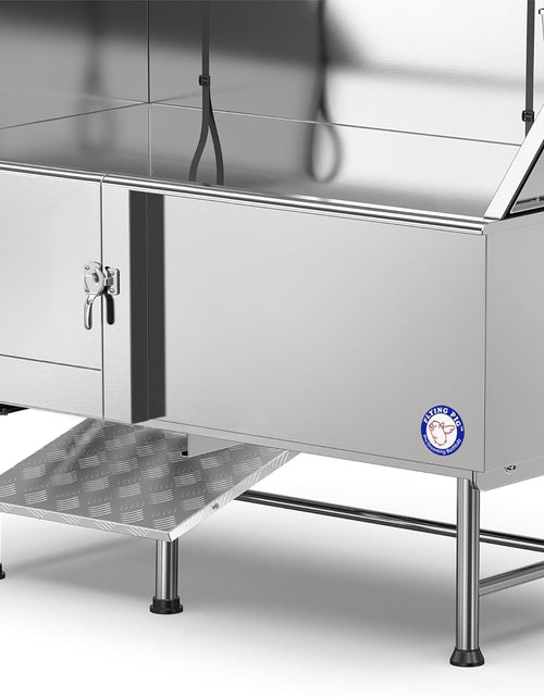 Load image into Gallery viewer, Flying Pig 62" Stainless Steel Pet Dog Grooming Bath Tub with Walk-In Ramp &amp; Accessories (Left Door/Right Drain)
