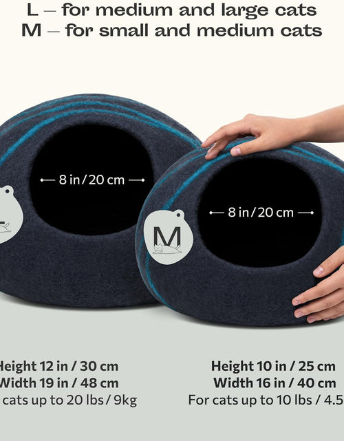 Load image into Gallery viewer, Premium Cat Bed Cave (Large) - Eco Friendly 100% Merino Wool Beds for Cats and Kittens
