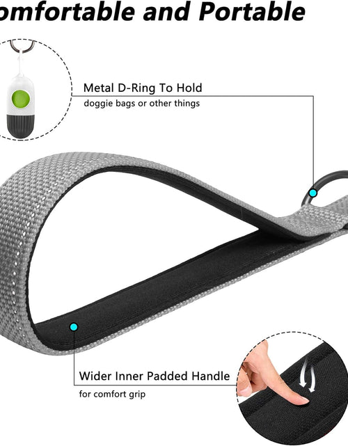 Load image into Gallery viewer, 4FT Heavy Duty Dog Leash with Soft Padded Double Handle, Durable Strong Clasp Dog Leashes, Reflective Nylon Walking Lead for Large,Medium,Small Breed Dogs, Grey
