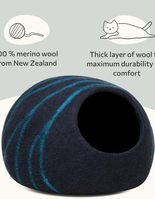 Load image into Gallery viewer, Premium Cat Bed Cave (Large) - Eco Friendly 100% Merino Wool Beds for Cats and Kittens
