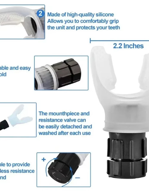 Load image into Gallery viewer, Lung Face Mouthpiece Respirator Breathing Exercise Device Respiratory Muscle Trainer Breathing Trainer Easy to Clean
