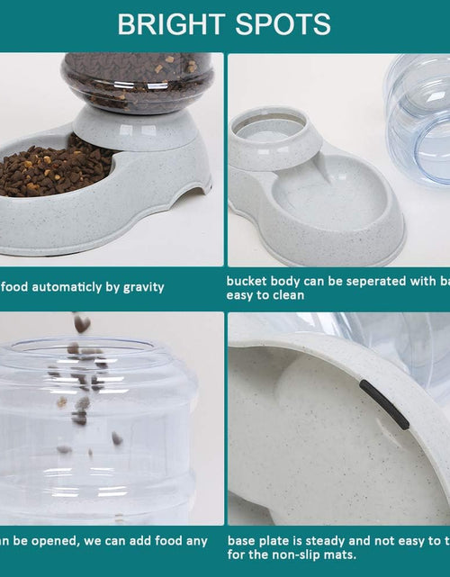 Load image into Gallery viewer, Automatic Cat Feeder, 1 Gallon Cat Dog Food Dispenser, Durable Automatic Gravity Cat Dog Feeder, Practical Automatic Pet Feeder Food Dispenser for Cats, Small Dogs and Other Cute Small Pets
