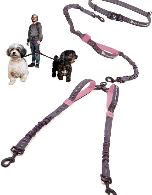 Load image into Gallery viewer, Exquisite Hands Free Double Dog Leash for Small Dogs | Dual Dog Leash | Two Dog Leash No Tangle | Multiple Dog Leash for 2 Dogs | Double Leash | Leash Splitter | Double Clip Leash Coupler
