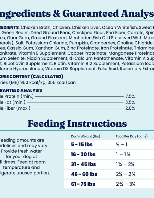 Load image into Gallery viewer, Weight Management Dog Food - Fit &amp; Fabulous Wet Grain Free Dog Food Made with Real Chicken, Sweet Potato and Green Bean - for Weight Control and Dogs with Sensitive Stomachs
