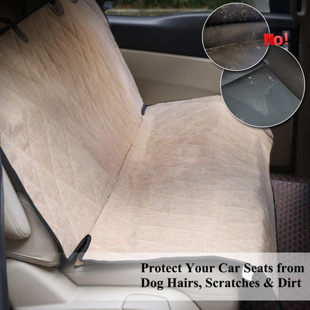 Dog Seat Covers, Dog Backseat Cover Pet Bench Protectors with Anti-Slip Backing, Back Seats Cover Rear Seat Covers Car Seat Cover for Dogs, Heather Khaki, 46" L * 52" W