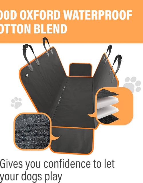 Load image into Gallery viewer, Dog Car Seat Cover Car Seat Protector- Dog Seat Cover for Back Seat of Suvs, Trucks, Cars - Waterproof &amp; Convertible Dog Hammock for Car Backseat - Dog Travel Accessories -Orange, XL
