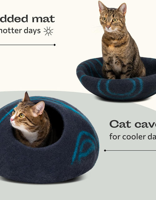 Load image into Gallery viewer, Premium Cat Bed Cave (Large) - Eco Friendly 100% Merino Wool Beds for Cats and Kittens
