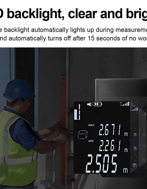 Load image into Gallery viewer, SmartMeasure 40M/60M Mini Laser Distance Meter – USB Rechargeable Handheld Rangefinder for Accurate Measurements
