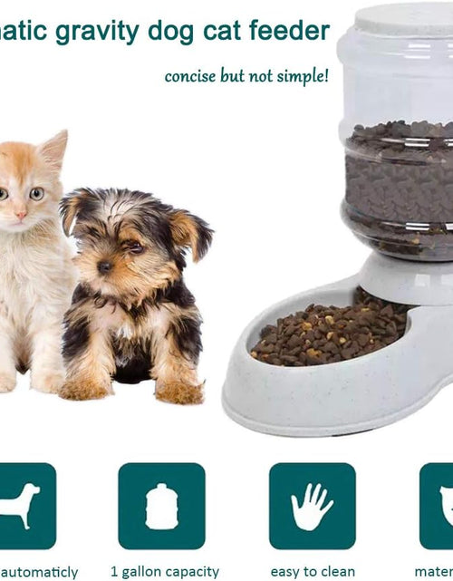 Load image into Gallery viewer, Automatic Cat Feeder, 1 Gallon Cat Dog Food Dispenser, Durable Automatic Gravity Cat Dog Feeder, Practical Automatic Pet Feeder Food Dispenser for Cats, Small Dogs and Other Cute Small Pets
