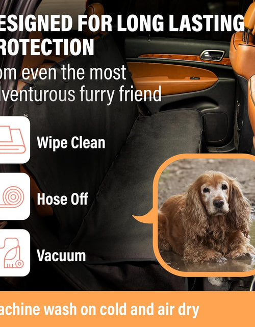 Load image into Gallery viewer, Dog Car Seat Cover Car Seat Protector- Dog Seat Cover for Back Seat of Suvs, Trucks, Cars - Waterproof &amp; Convertible Dog Hammock for Car Backseat - Dog Travel Accessories -Orange, XL
