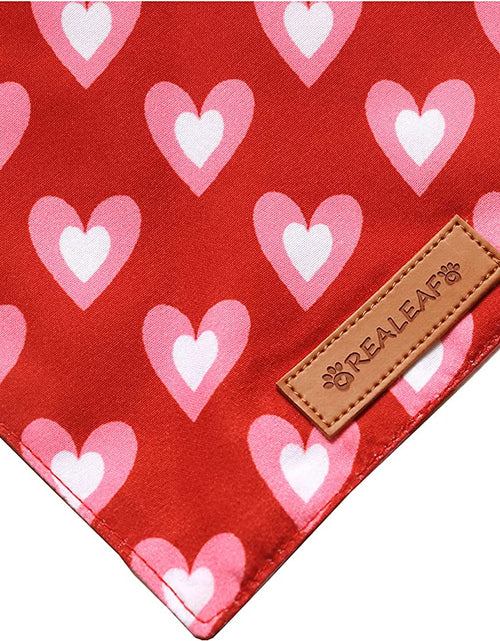 Load image into Gallery viewer, Holiday Dog Bandanas 2 Pack, Triangle Reversible Valentine'S Day Pet Scarf for Boy and Girl, Premium Durable Fabric, Bandana for Medium and Large Dogs (Large)
