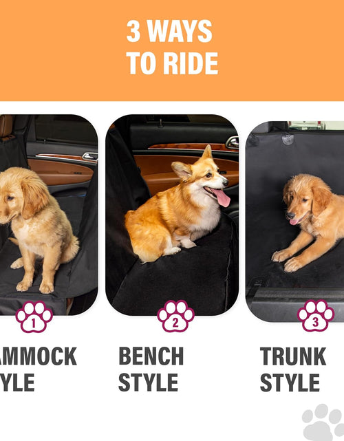 Load image into Gallery viewer, Dog Car Seat Cover Car Seat Protector- Dog Seat Cover for Back Seat of Suvs, Trucks, Cars - Waterproof &amp; Convertible Dog Hammock for Car Backseat - Dog Travel Accessories -Orange, XL
