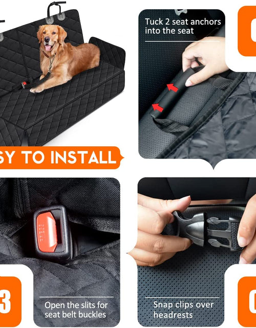 Load image into Gallery viewer, Dog Car Seat Cover, Back Seat Cover for Dogs Pet Car Seat Protector Waterproof Bench Car Seat Cover, Non-Slip Reat Seat Cover Fits Middle Armrest for Most Cars Trucks Suvs - Black
