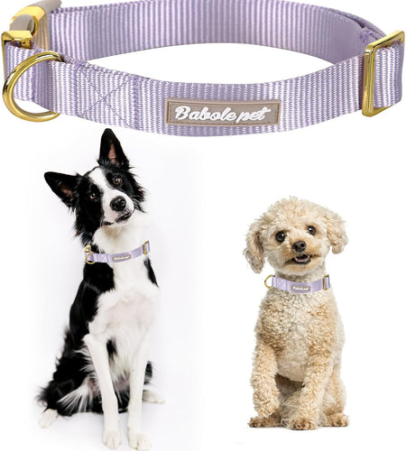 Babole Nylon Dog Collars Lavender for Small Puppy Dog,13 Colors,Adjustable Soft Comfortable Pet Collars with Safety Metal Buckle for Medium Large Boy&Girl&Female Dog(S)