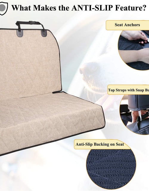 Load image into Gallery viewer, Dog Seat Covers, Dog Backseat Cover Pet Bench Protectors with Anti-Slip Backing, Back Seats Cover Rear Seat Covers Car Seat Cover for Dogs, Heather Khaki, 46" L * 52" W
