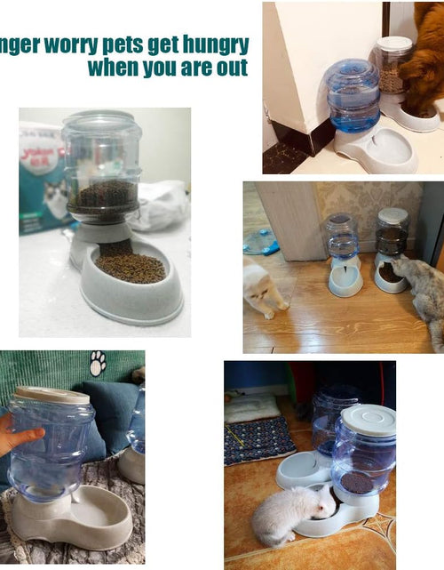 Load image into Gallery viewer, Automatic Cat Feeder, 1 Gallon Cat Dog Food Dispenser, Durable Automatic Gravity Cat Dog Feeder, Practical Automatic Pet Feeder Food Dispenser for Cats, Small Dogs and Other Cute Small Pets
