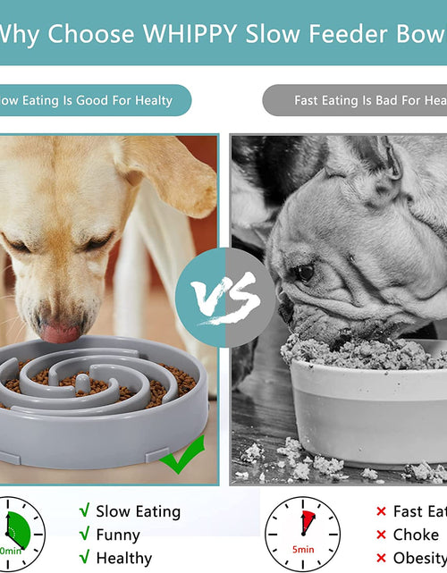 Load image into Gallery viewer, Slow Feeder Large Dog Bowls for Large Medium Dog Non Slip Maze Puzzle Bowl Pet Slower Food Feeding Dishes Interactive Bloat Stop Dog Bowl Preventing Choking Healthy Dog Bowl, Light Gray
