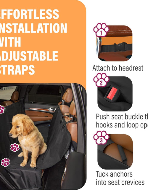Load image into Gallery viewer, Dog Car Seat Cover Car Seat Protector- Dog Seat Cover for Back Seat of Suvs, Trucks, Cars - Waterproof &amp; Convertible Dog Hammock for Car Backseat - Dog Travel Accessories -Orange, XL
