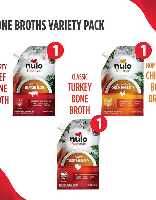Load image into Gallery viewer, Freestyle Bone Broth, Premium Food Topper for Cats and Dogs, with Collagen and Chondroitin Sulfate to Help Boost the Quality of Your Pet’S Coat and Skin, 20 FL Oz Pouch
