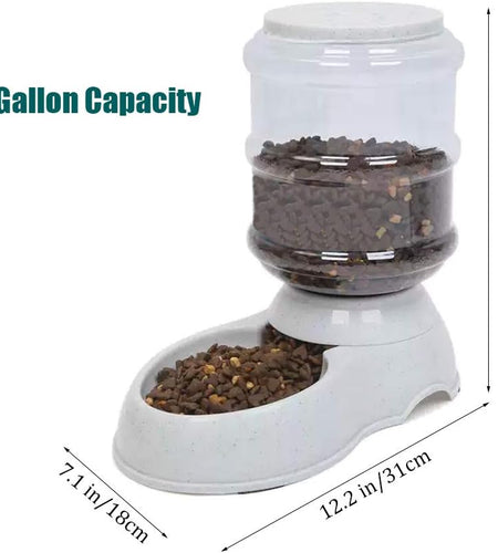 Automatic Cat Feeder, 1 Gallon Cat Dog Food Dispenser, Durable Automatic Gravity Cat Dog Feeder, Practical Automatic Pet Feeder Food Dispenser for Cats, Small Dogs and Other Cute Small Pets