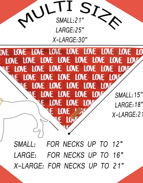 Load image into Gallery viewer, Holiday Dog Bandanas 2 Pack, Triangle Reversible Valentine'S Day Pet Scarf for Boy and Girl, Premium Durable Fabric, Bandana for Medium and Large Dogs (Large)
